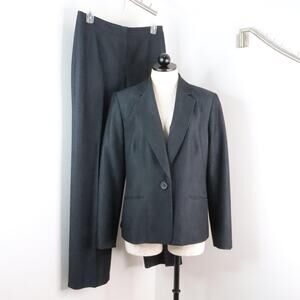 Jones Studio Women’s 10 L Gunmetal Gray Blazer Pants Suit Set